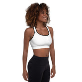 Diamond Wht Padded Sports Bra